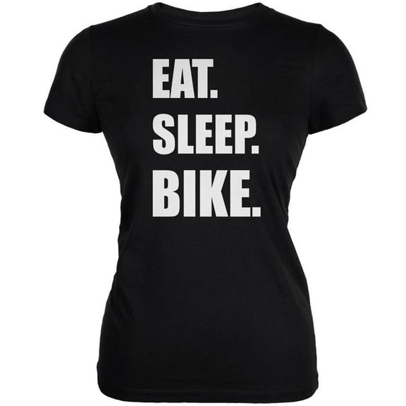 Eat Sleep Bike Black Juniors Soft T-Shirt - Large