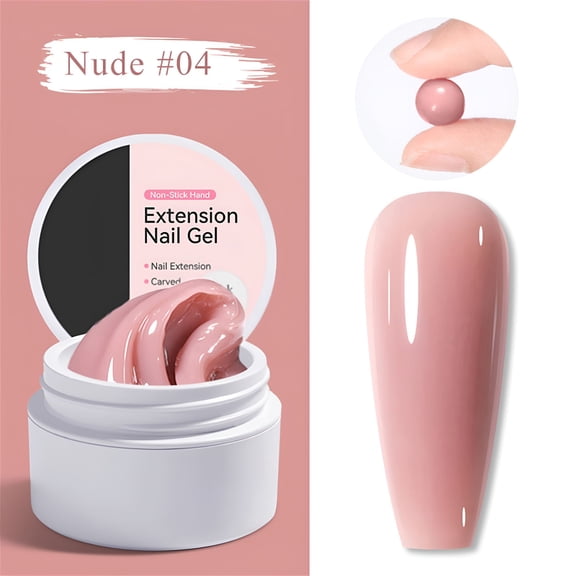 RAGUPEL Solid for Nails,Non-Sticky Poly Gel Nail Extension Nude Hard Gel Nails 3D Gel Nail Art Sculpting Gel Molding Gel Beginners-Friendly Nail Starter Kit Nail Extension