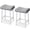Gray, variant on Set of 2 Counter Height Bar Stools, 24" Backless Saddle Seats, Upholstered PU Leather Padded Curved Cushion, Metal Legs w/ Footrest, Easy Assembly