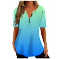 thumbnail image 1 of Gibobby Casual Playera de Manga Corta para Mujer Camiseta manga corta con cuello en V suelto moda informal para mujer(Verde de menta,CH), 1 of 5