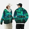 thumbnail image 4 of Daiia Northern Lights UPF 50+ Sun Protection Hoodie Jacket Lightweight Long Sleeve Sun Shirt for Women Men with Pocket Hiking Outdoor-3X-Large, 4 of 7