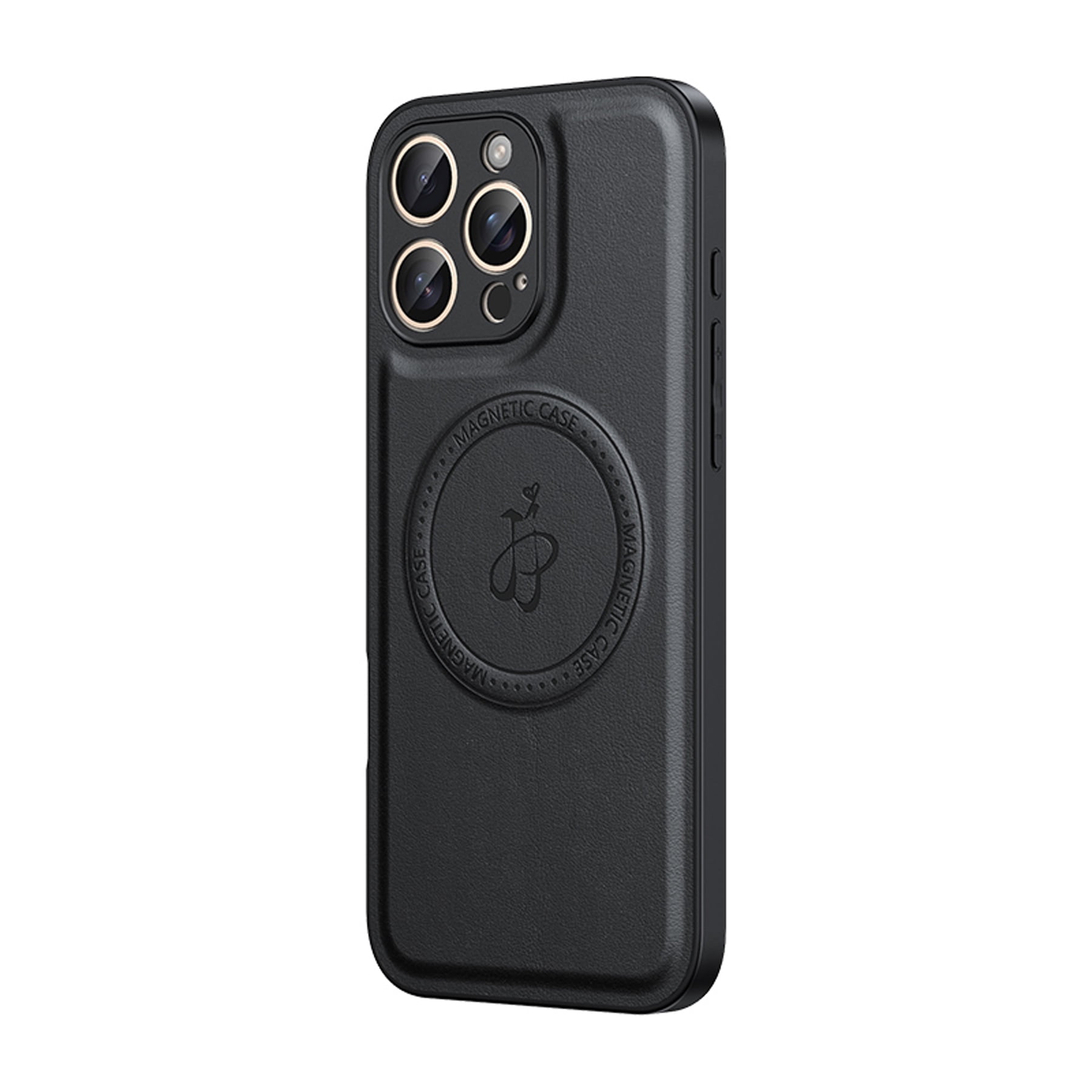 for iPhone 11 Pro Max Case Magnetic Bracket, Built-in Invisible Kickstand [Compatible with Magsafe] Wireless Charging PU Leather Rugged Protection for iPhone 11 Pro Max Phone Cases, Black