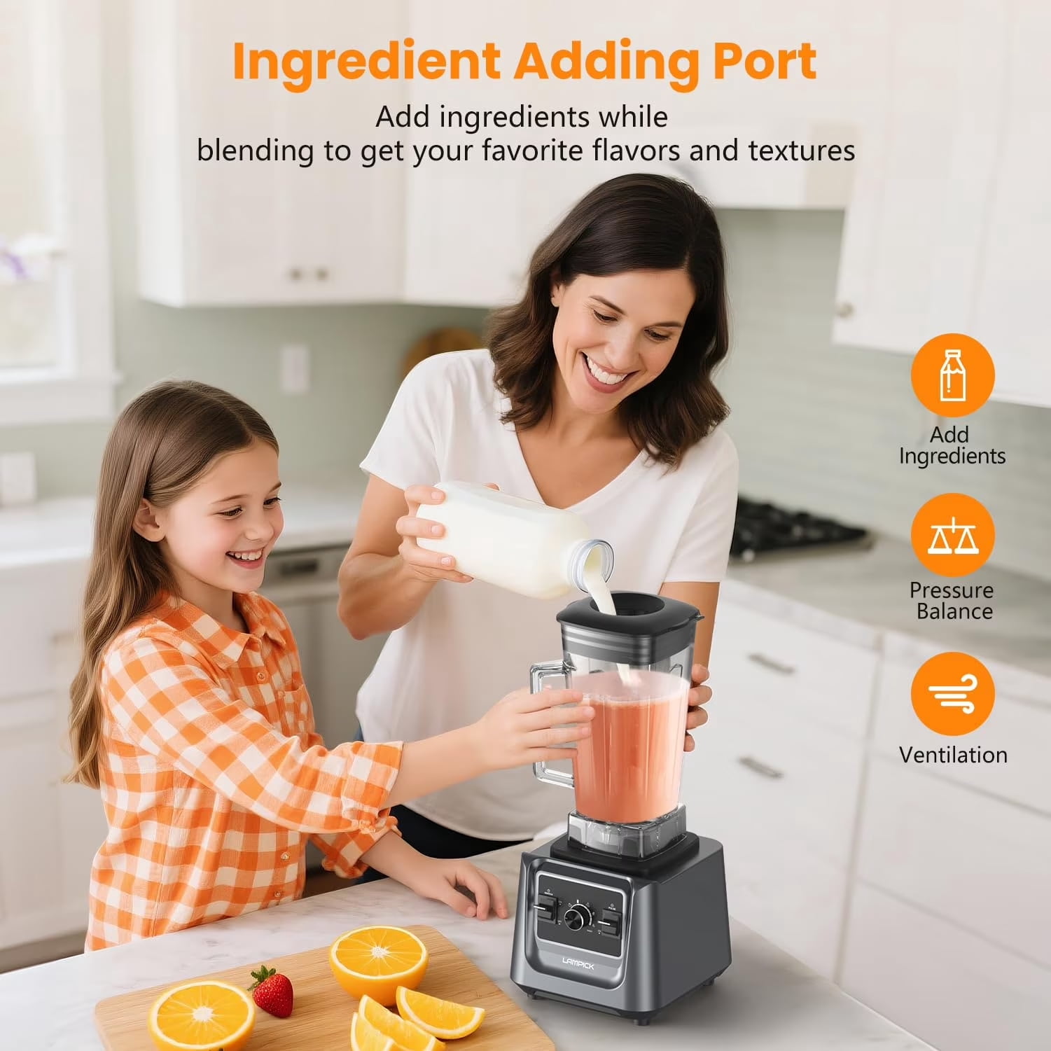 Blenders for Kitchen, 2000W Blender for Smoothies 35000 RPM Professional Grade High-Speed Smothie Blender with 68oz Pitcher & 27oz To-Go Cup for Smoothies, Ice, and Frozen Fruit
