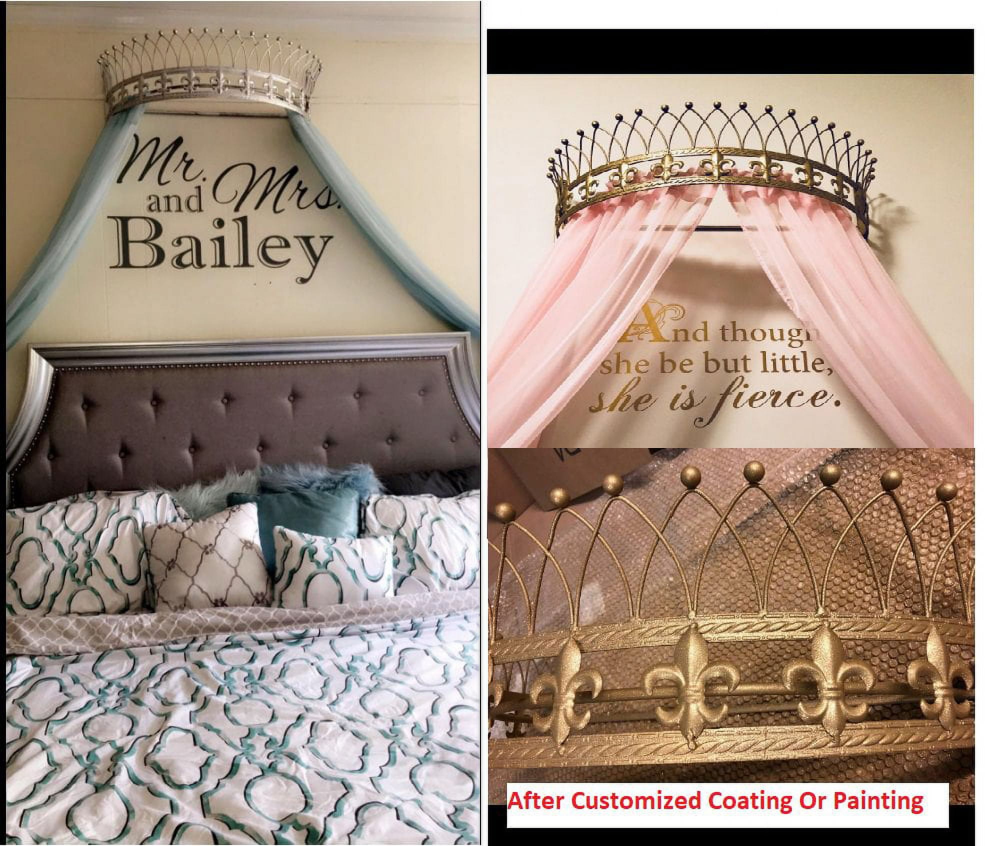 Metal Wall Teester/Bed Crown - Available in 18 Different Colors  Custom paint Not Eligible for Return