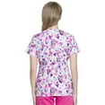 thumbnail image 2 of Cherokee Prints Women Scrubs Top, V-Neck, CK616, XS, Happy Hearts Critters, 2 of 7