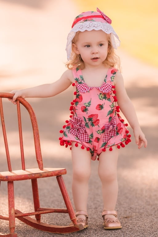 strawberry romper womens