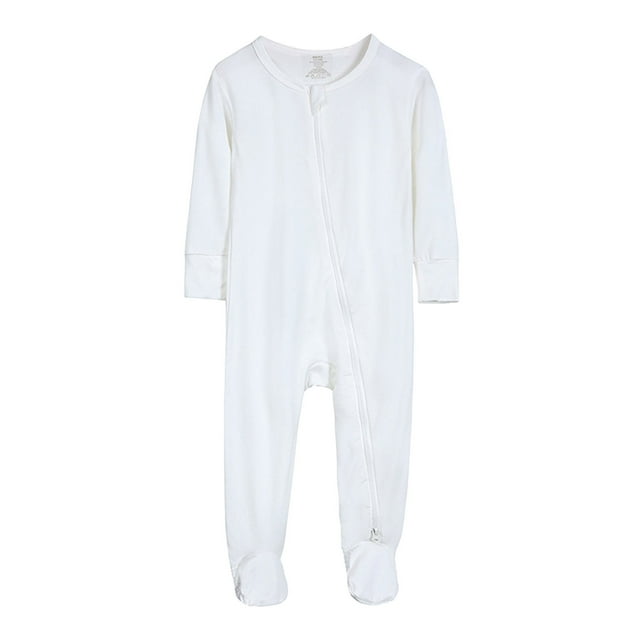 Boys Girls Cotton Rompers Footed Pajamas Zipper Long Sleeve Sleeper Jumpsuit Clothes