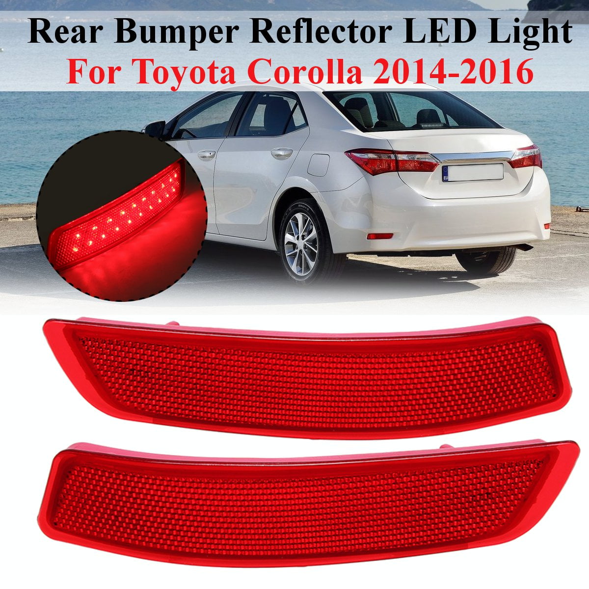 Rear Bumper Reflector Fog Tail Warn Turn LightsFor Toyota Highlander 2014-2016 