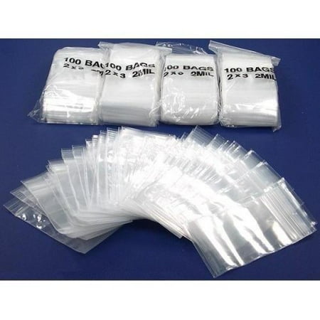 500 Zipper Poly Bag Resealable Plastic Shipping Bags 2 X 3