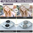 thumbnail image 5 of For Apple iPhone 14 / iPhone 14 Plus Bling Bling Ring Crystal Tempered Glass Camera Len Protector Cover Teal, 5 of 5