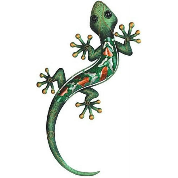 StealStreet Green Lizard Orange Spotted Copper Wall Decoration