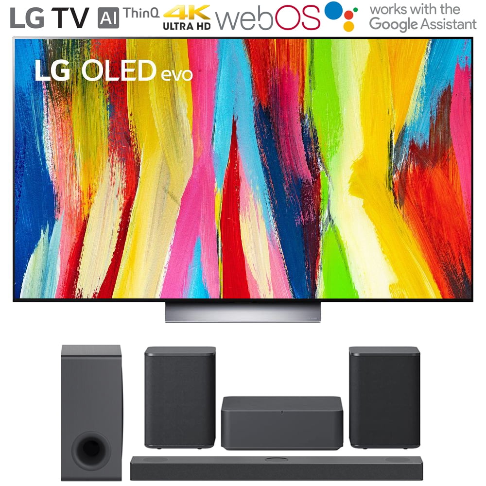 LG OLED55C2PUA 55 Inch HDR 4K Smart OLED TV (2022) Bundle with LG S80QY
