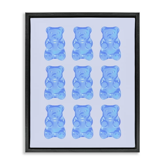 Stupell Industries Blue Candy Bears Food & Beverage Painting Black Floater Framed Canvas Art Print Wall Art, 17 x 21