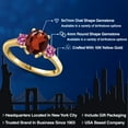 thumbnail image 2 of Gem Stone King 10K Yellow Gold Red Garnet and Pink Moissanite Engagement Ring for Women | 2.59 Cttw | Oval 9X7MM | Gemstone January Birthstone | Size 7, 2 of 6