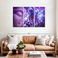 thumbnail image 2 of Elephant Stock Flower Buddha Wall Art - Horizontal Multi Panel Canvas - Living Room Wall Decor - People Multi Panel - Purple And Blue Decor - 57" x 36", 2 of 8