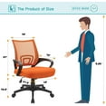 thumbnail image 7 of Walnew Mid Back Office Desk Chair with Lumbar Support Computer Ergonomic Mesh Chair with Armrest (Orange), 7 of 7