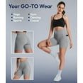thumbnail image 3 of Nirlux Womens Biker Shorts With Pockets-Yoga Shorts For Women Regular & Plus Size For Gym & Yoga Size 6, 6" Inseam, Ultimate Grey, 3 of 6