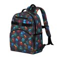 thumbnail image 1 of Mushroom and Forest Black Pattern Cute School Backpack Bag for School with Padded Back and Adjustable Shoulder Straps 15.25"x11.5"x5.25", 1 of 4
