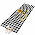 thumbnail image 2 of Sunflowers 2'x6' Runner Rug, Spring Summer Bees Floral Black Plaid Washable Non-Slip Area Rugs for Hallway Kitchen Floor Bedroom Entryway, StainResistant Laundry Carpet Decoration Indoor Mat, 2 of 9