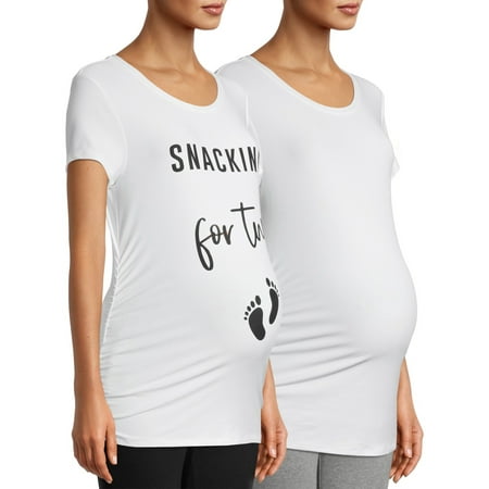 

Time and Tru Women’s Maternity Short Sleeve Graphic T-Shirt 2-Pack