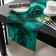 thumbnail image 3 of Green Rose Cotton Linen Table Runner 13 x 70 inch Elegance Fantasy Flowers Romantic Non-slip Rectangular Dining Table Decor for Wedding Party Holiday Dinner, 3 of 8