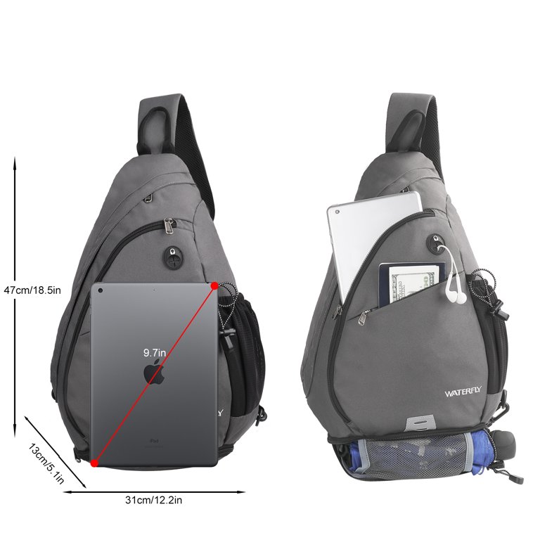 Waterfly Sling Bag Crossbody Backpack: Large Over Shoulder Daypack Casual  Cross Chest Side Pack for Man Woman 18L 