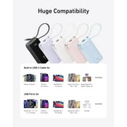 Anker Nano 3-in-1 Portable iPhone Charger, 10,000mAh Power Bank with Built-in USB-C Cable and Foldable Wall Plug