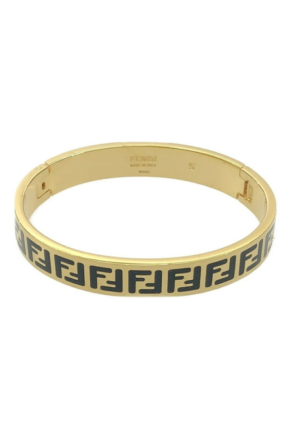 Pre-Owned FENDI Forever Fendi Bracelet Bangle 8AG808 100% Gold Brass Mikunigaoka... (Fair)