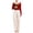 Red, variant on Erwazi Women's Lace Long Sleeve Tops and High Waist Full Length Pajama Set 2 Piece Pjs with Pockets