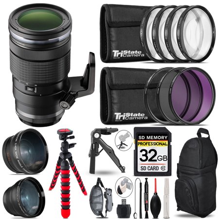 Olympus M.Zuiko Digital ED 40-150mm f/2.8 PRO Lens- 3 Lens Kit + Tripod + Backpack - 32GB Accessory Bundle