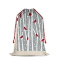 thumbnail image 2 of Christmas Bags Drawstring,Gray Christmas Cardinal Bird Pattern Large Xmas Christmas Gift Bags,Reusable for Xmas and New Year Party Favors and Supplies,27.6" X 19.7", 2 of 5