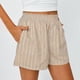 thumbnail image 1 of MKLEKYY Pantalones Cortos de Mezclilla para Mujer, Pantalones Cortos de Verano A Rayas con Bolsillos, Informales, Holgados, con Cintura Elástica y Botones, 1 of 4