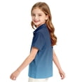 thumbnail image 3 of Garbnen Girl Polo Shirt Gradient Collared Short Sleeve Girls Golf Shirt Student Back To School Preppy Teen Girls School Uniform Polo Shirts Dark Blue 3-4Y, 3 of 6