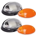 thumbnail image 1 of 2 Lumières Utilitaires Extérieures pour Porche RV LED Ovales 12v 300 Lumens Éclairage de Remplacement pour RVs, Remorques, Campeurs, 5e Roues. Base Noire, Lentille Claire et Ambrée (Noir avec Interrupteur Marche/arrêt, Lot de 2), 1 of 4