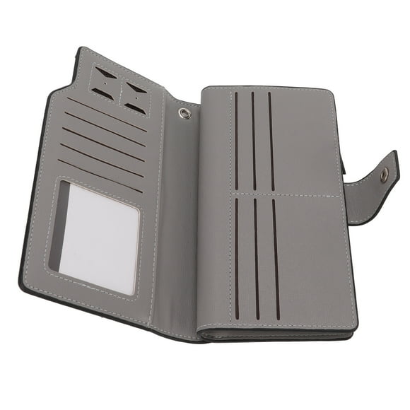 Cartera larga para hombre, cartera larga para hombre, cartera de PU para hombre con correa para la muñeca, cartera larga resistente y duradera