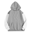 thumbnail image 4 of Womens Hoodies Oversized Sweatshirts Pullover Fleece Lined Drop Shoulder Long Sleeve Hooded Sweaters Fashion Drawstring Colorblock Tunics Hoodie Sweatshirt Juniors Girls Y2K Clothes with Pocket, 4 of 7