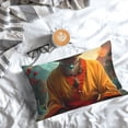 thumbnail image 3 of Salouo Moonlit Hairless Cat Monk Pattern Pillow Cases,1PC Pillow Covers with Envelope Closure Decorative Pillow Case for Bed Couch,Pillows Not Included-16"x24", 3 of 6