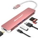 thumbnail image 1 of Hub USB C Hiearcool 7 en 1 con HDMI 4K, USB 3.0, SD/TF, oro rosa, 1 of 6