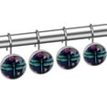thumbnail image 2 of Dragonfly Shower Curtain Hooks （Set of 12） for Home Hotel Shower Rods Bathroom Crystal Glass Print Stainless Steel Round Curtain Hooks, 2 of 5
