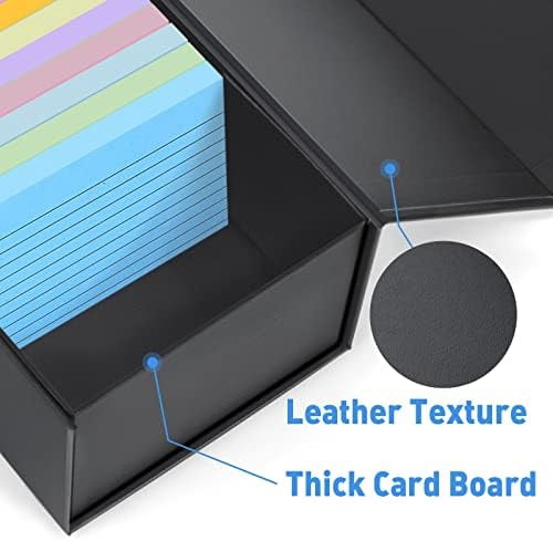 Quivanta 3x5 Index Card Holder Card File Box Organizer, Hold 1200 3x5-Inch Flash Cards 1 Pack Black