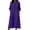 Purple, variant on Kilaqueen Women's Summer Maxi Shirt Dress, Cotton Linen Collared Half Sleeve Button Front Loose Dress for Vacation Travel Casual Work and Daily Wear