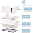 thumbnail image 5 of Medium Size Dish Drying Rack and Drain Board with Lid Cover, Tomorotec 16" x 12.2" x 10.6" Nursing Bottle Holder, Kitchen Plate Cup Dish Drying Rack Tray Cutlery Dish Drainer, 5 of 7