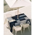 thumbnail image 3 of 52x70 Inch Outdoor Tablecloth with Umbrella Hole Zipper Rectangle Vintage Oil Painting Rectangular Tablecloths Outside Waterproof Farmhhouse Blue Black Beige Ombre Patio Table Cover for Picnic Party, 3 of 8
