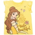 thumbnail image 2 of Disney Princess Belle Toddler Girls T-Shirt and French Terry Shorts Outfit Set Infant to Big Kid, 2 of 5