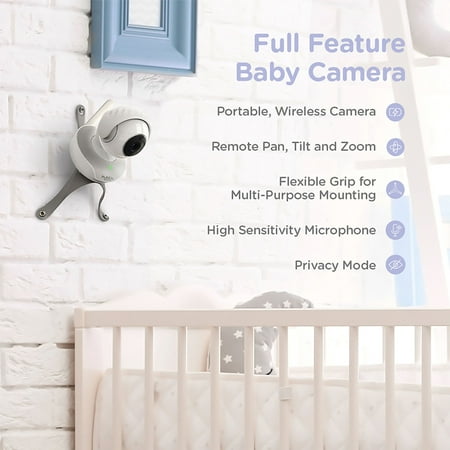 Hubble Connected Nursery Pal Deluxe Twin Wireless, Wi-Fi Enabled Baby Monitor - White