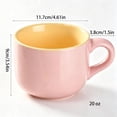 thumbnail image 2 of Farcauo 21oz Pink Soup Bowls Microwave Safe with HandlesLarge Soup Mug XXL Coffee Mugs Big Ceramic Tea Cups Cappuccino Cup Gift Birthday Gifts for Women and Men, 2 of 8