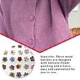 thumbnail image 4 of Guardurnaity 100 botones de madera, 2 agujeros, adornos decorativos para álbumes de recortes, manualidades DIY, botón de para hacer ropa Accesorios de disfraces, 4 of 6