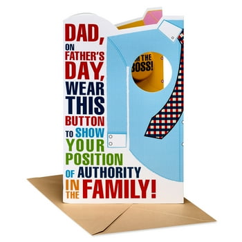 American Greetings Father's Day Card for Dad with Keepsake (Wear This Button)