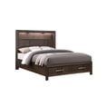 thumbnail image 2 of Full Bed Made with Wood and LED Headboard in Walnut Color, 2 of 6