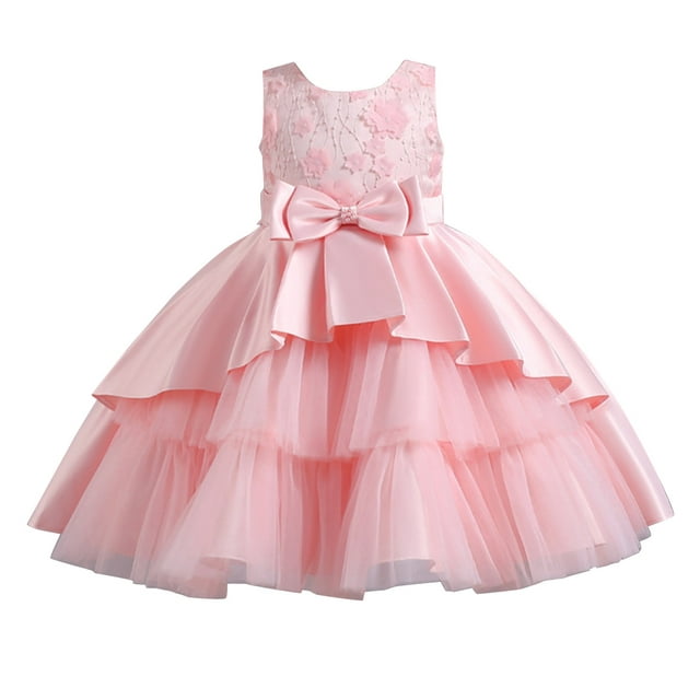 Coerni Robe de Princesse Sans Manches pour Filles Tout-Petits Nœud Papillon Tulle Robes Formelles Tutu Simple Mariage Anniversaire Fête